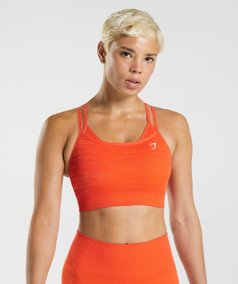 Staniki Sportowe Gymshark Adapt Marl Seamless Damskie Pomarańczowe | PL 750AGD